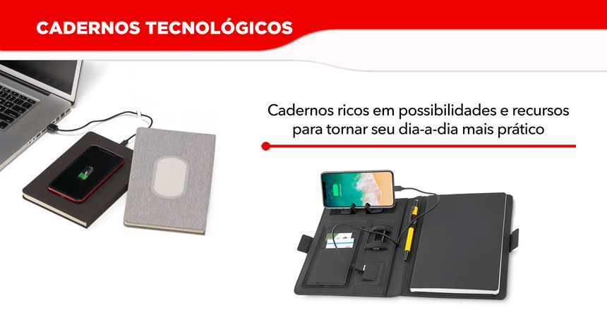 Categoria de Brindes Cadernos Tecnológicos