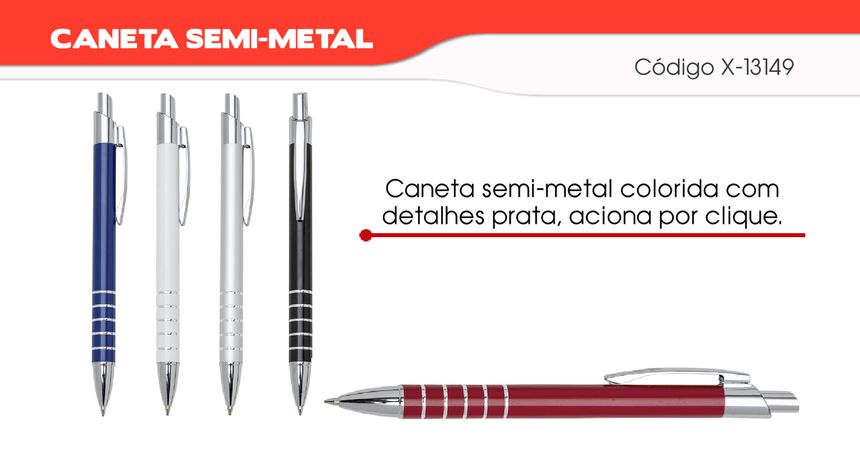 Categoria de Brindes Canetas Semimetal