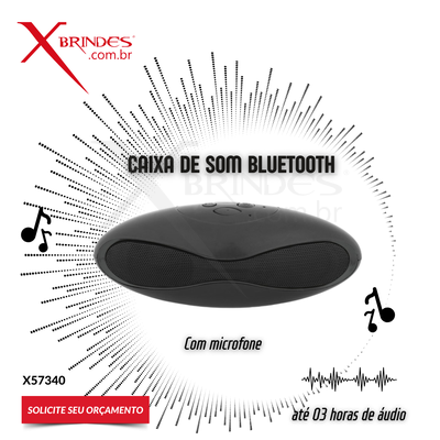 Caixa de som em ABS com microfone e autonomia de 3h X57340
