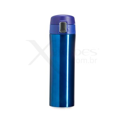Conheça o Brinde Garrafa Térmica 450 ml com Botão e Trava Lateral X02087