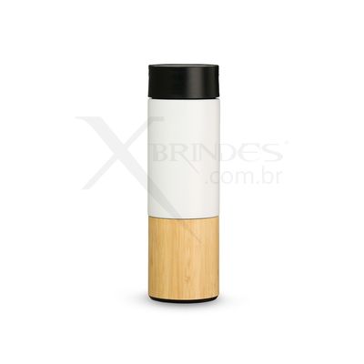Conheça o Brinde Garrafa Térmica 420 ml com Infusor e Suporte X02407