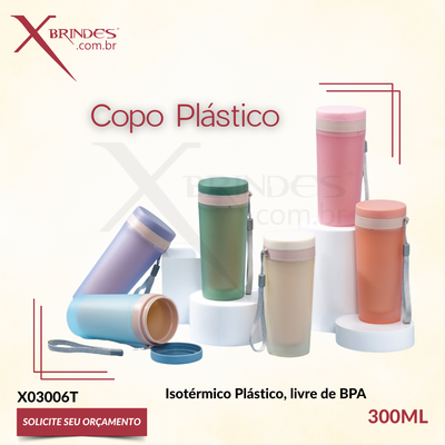 Copo isotérmico de plástico polipropileno livre BPA X03006T