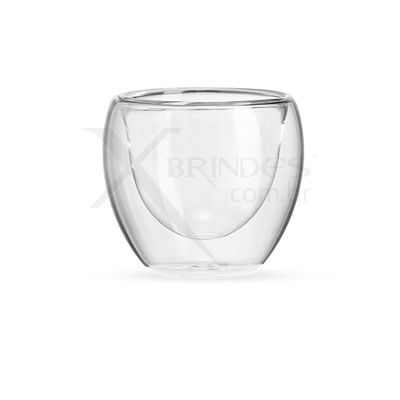 Copo de Vidro 80ML borossilicato parede dupla X06094