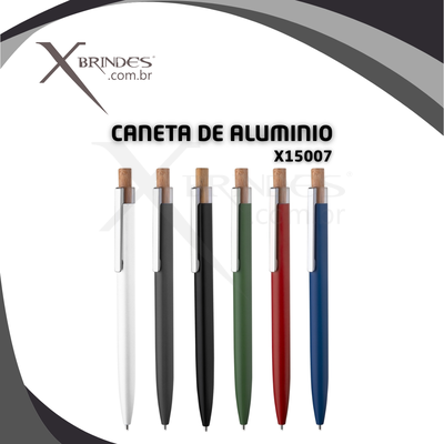 Conheça o Brinde Caneta com corpo de Alumínio Reciclado e detalhe em Bambu X15007