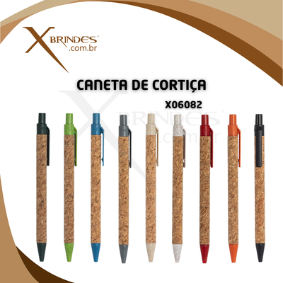 Caneta corpo em Cortiça com Detalhes em Palha de trigo X06082