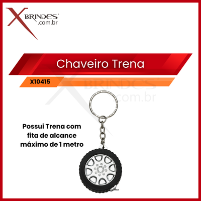 Chaveiro Trena plástico em formato de pneu de carro X10415
