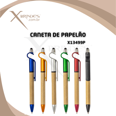 Conheça o Brinde Caneta Ecológica de Papelão com Touch e Suporte X13499P