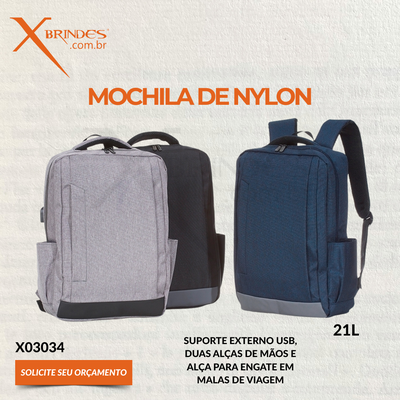 Mochila de poliéster USB de 21 litros com dois compartimentos X03034