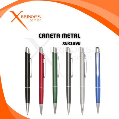 Conheça o Brinde Caneta De Metal Com Carga Esferográfica Azul 1.0 Mm Xer198B