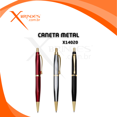Caneta Corpo Triangular em Metal com acionamento por Clique X14020