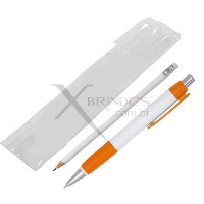 Conheça o Brinde Kit Estojo/Caneta/Lápis Com Borracha