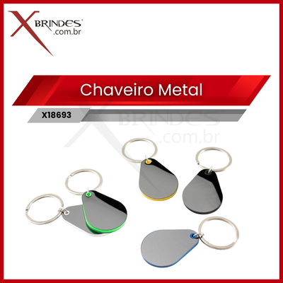 Chaveiro de Metal com detalhe plástico e chapa metálica X18693