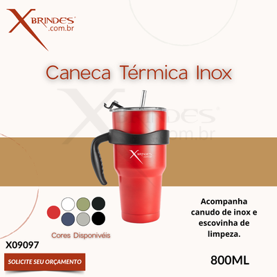 Caneca térmica de inox com capacidade para 800ml X09097