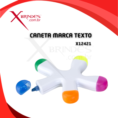 Conheça o Brinde Caneta Plástica Marca Texto Modelo Splash 5 Cores X12421 