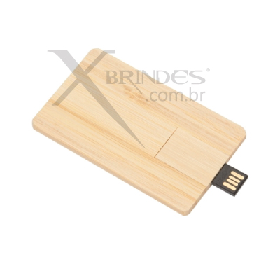 Pen Card de Madeira Personalizado - 4GB