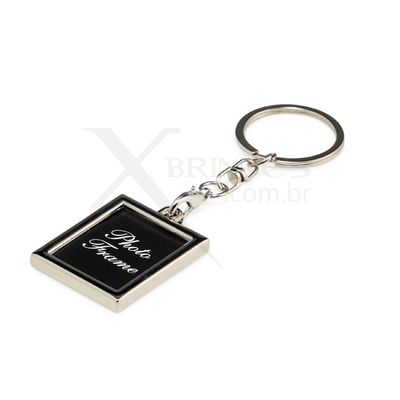 Chaveiro porta-foto em inox com formato retangular X18826