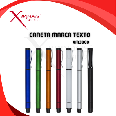 Conheça o Brinde Caneta com corpo de Plástico e com Marca Texto XM3000 