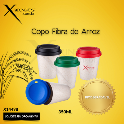 Copo em Fibra de Arroz Biodegradável com 350ml X14498