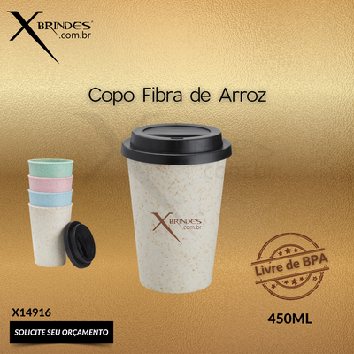 Copo fibra de arroz de 450ml livre de BPA X14916