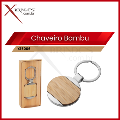 Chaveiro Redondo, frente com detalhe de bambu X15006