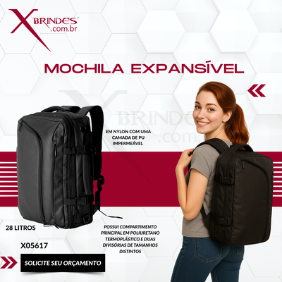 Conheça o Brinde Mochila em nylon com uma camada de PU impermeável X05617