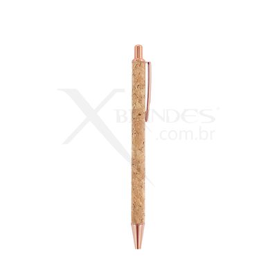Conheça o Brinde Caneta com corpo em Cortiça Natural e Clipe Metálico X06039