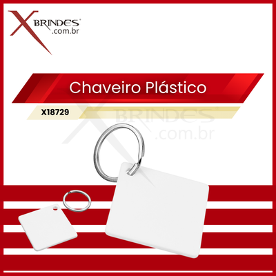 Chaveiro Plástico acrílico em formato quadrado X18729