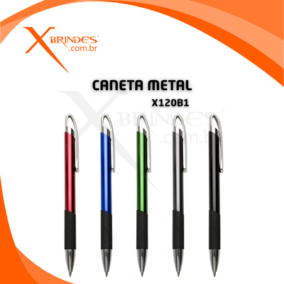 Conheça o Brinde Caneta corpo de Metal Esferográfica Azul e acionamento por clique X120B1