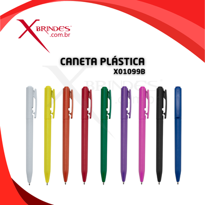 Caneta Plástica Leve E Moderna Com Cionamento Por Clique X01099B