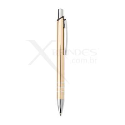 Conheça o Brinde Caneta corpo em Metal com carga Azul e Acionamento por Clique X08161
