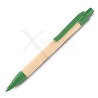 Conheça o Brinde Caneta Ecológica de Papelão esferográfica Azul e Acionamento por clique X14674