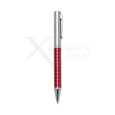 Conheça o Brinde Caneta com corpo de Metal esferográfica azul e acionamento por rotação XER201B