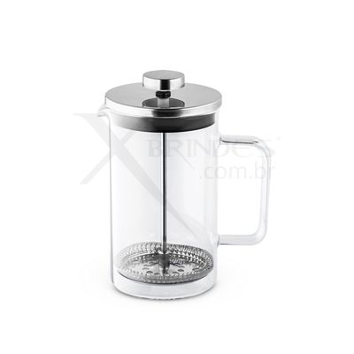 Conheça o Brinde Kit Cafeteira em vidro borossilicato + 2 Xícaras de Vidro X94295