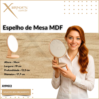 Espelho de Mesa em MDF Montável com moldura X19102