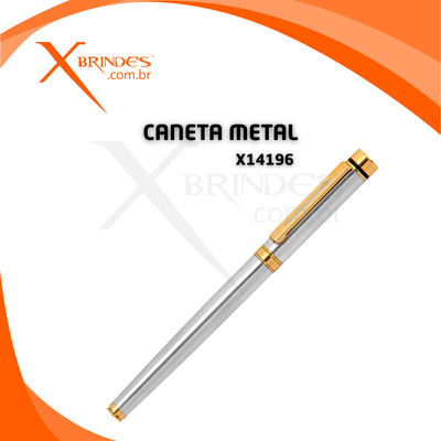Conheça o Brinde Caneta Corpo em Metal com Carga Roller Azul X14196 