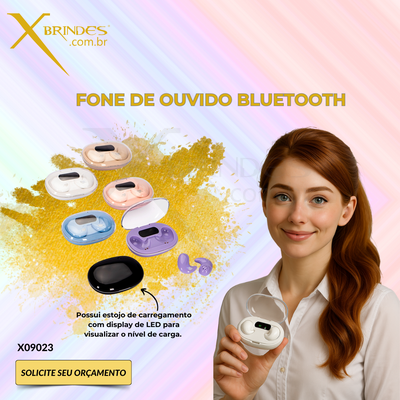 Conheça o Brinde FONE DE OUVIDO BLUETOOTH COM CASE CARREGADOR X09023