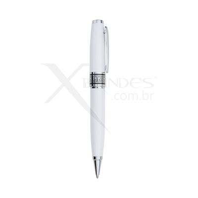 Conheça o Brinde Caneta corpo de Metal com carga azul e acionamento por Rotação X06077