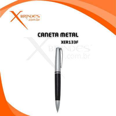 Caneta Corpo Em Metal Com Detalhe Em Couro Xer133F