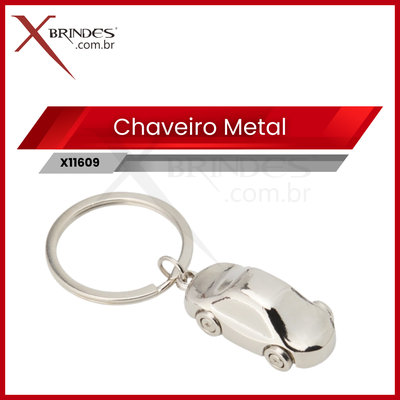 Chaveiro de Metal brilhante em formato de carro X11609