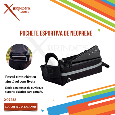 Pochete esportiva confeccionada em neoprene impermeável X09258