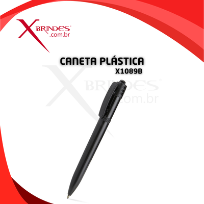 Caneta Plástica Preto Fosco Com Acionamento Por Clique X1089B