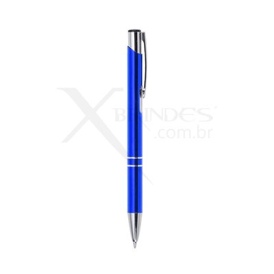 Conheça o Brinde Caneta corpo em metal com carga azul e acionamento por clique XER143B