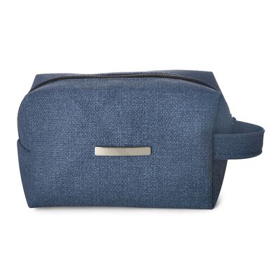 Conheça o Brinde Necessaire Puff Jeans Sintético Personalizada