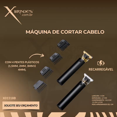 Conheça o Brinde Maquina de Cortar Cabelo com Bateria Recarregável X01518B