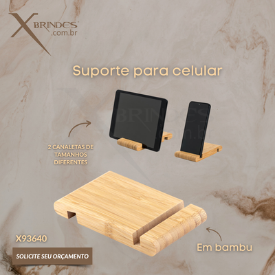 Conheça o Brinde Suporte para Celular e Tablets em Bambu Natural X93640 