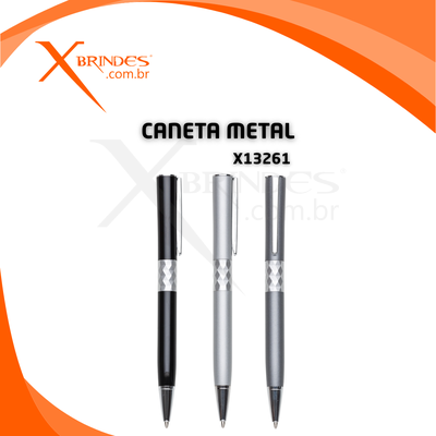 Caneta com Corpo de Metal com detalhe Texturizado X13261 