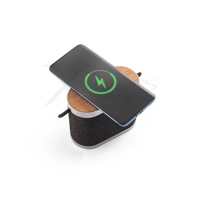 Conheça o Brinde CAIXA DE SOM DE 15W COM CARREGADOR WIRELESS SUPER-RÁPIDO 15W 