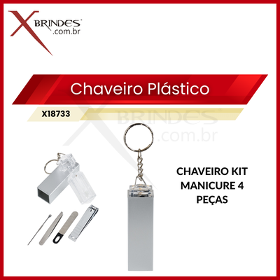 Chaveiro Plástico com kit manicure de 4 peças X18733