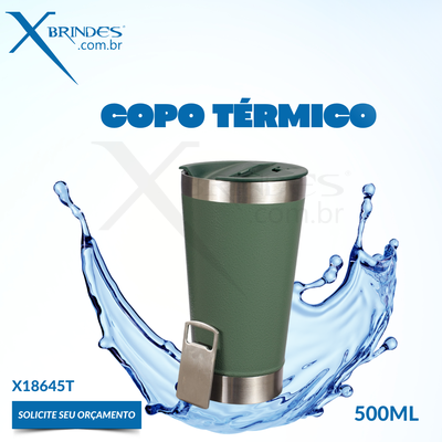 Copo térmico de inox 500 ML com acabamento texturizado X18645T