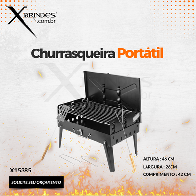 Churrasqueira Portátil a carvão feita em metal X15385